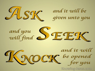 Matthew 7:7 Ask, Seek, Knock (gold)